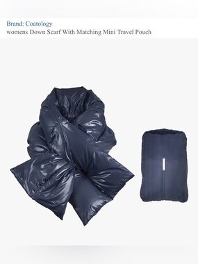 Coatology Clasic Down Scarf MIDNIGHT ( Navy blue ) NWT